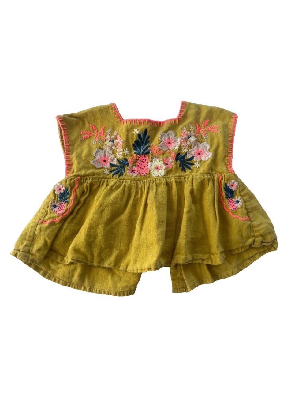 Louise Misha 18 Month Saffron Floral Embordered Dress